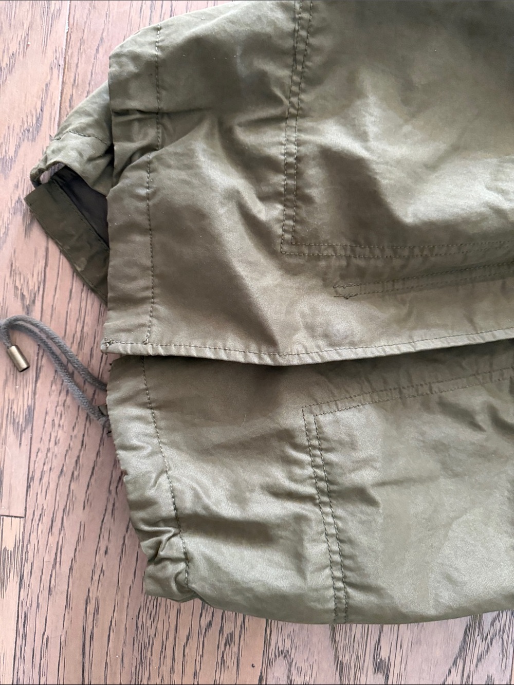 Olive Drawstring Utility Anorak Jacket - Picture 5 of 5